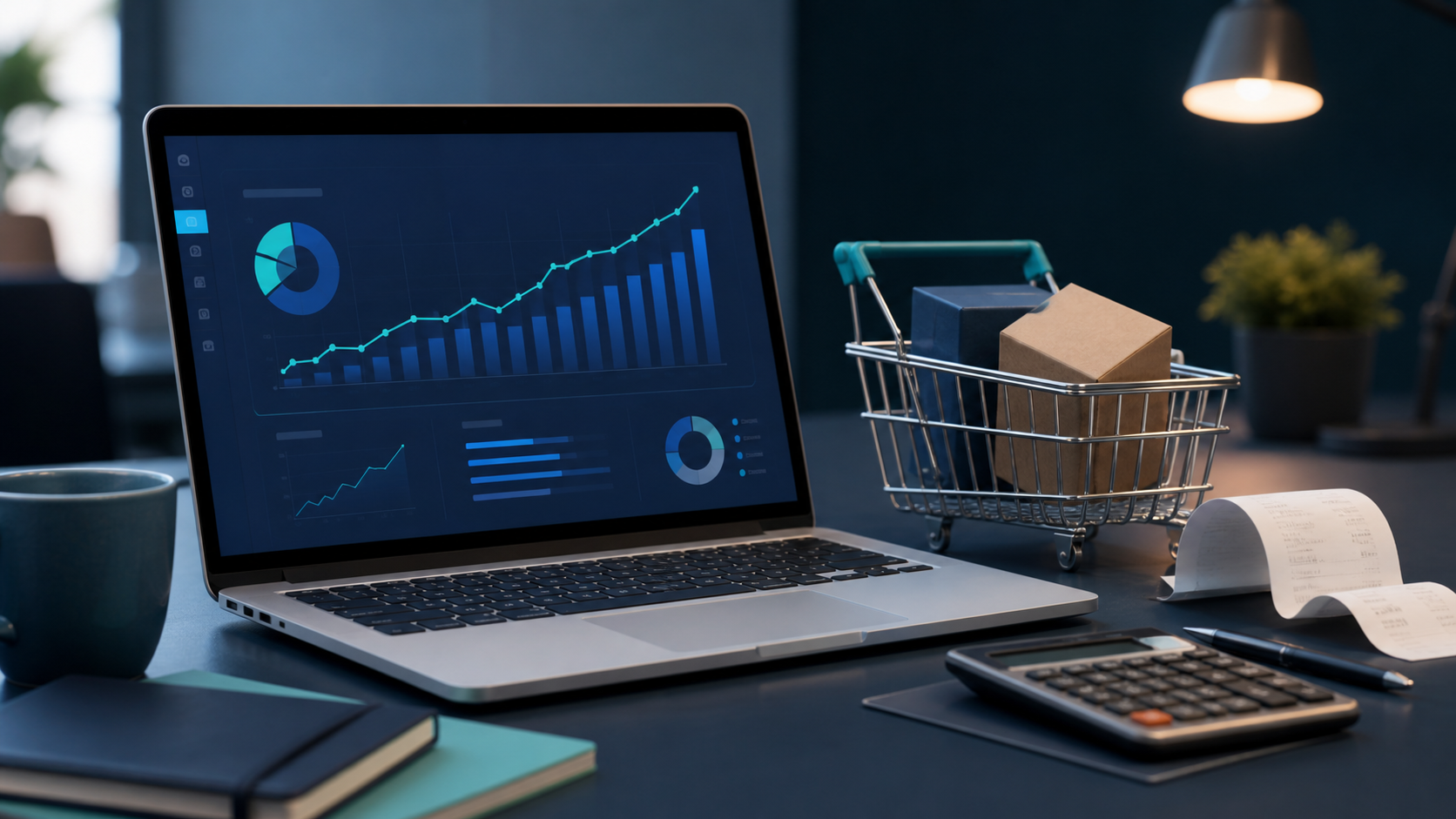 E-commerce analytics workspace illustrating average order value measurement